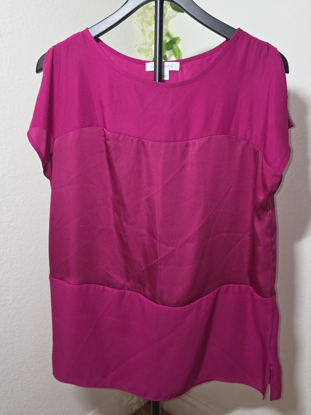 Liz Claiborne Magenta Cap Sleeve Layered Blouse